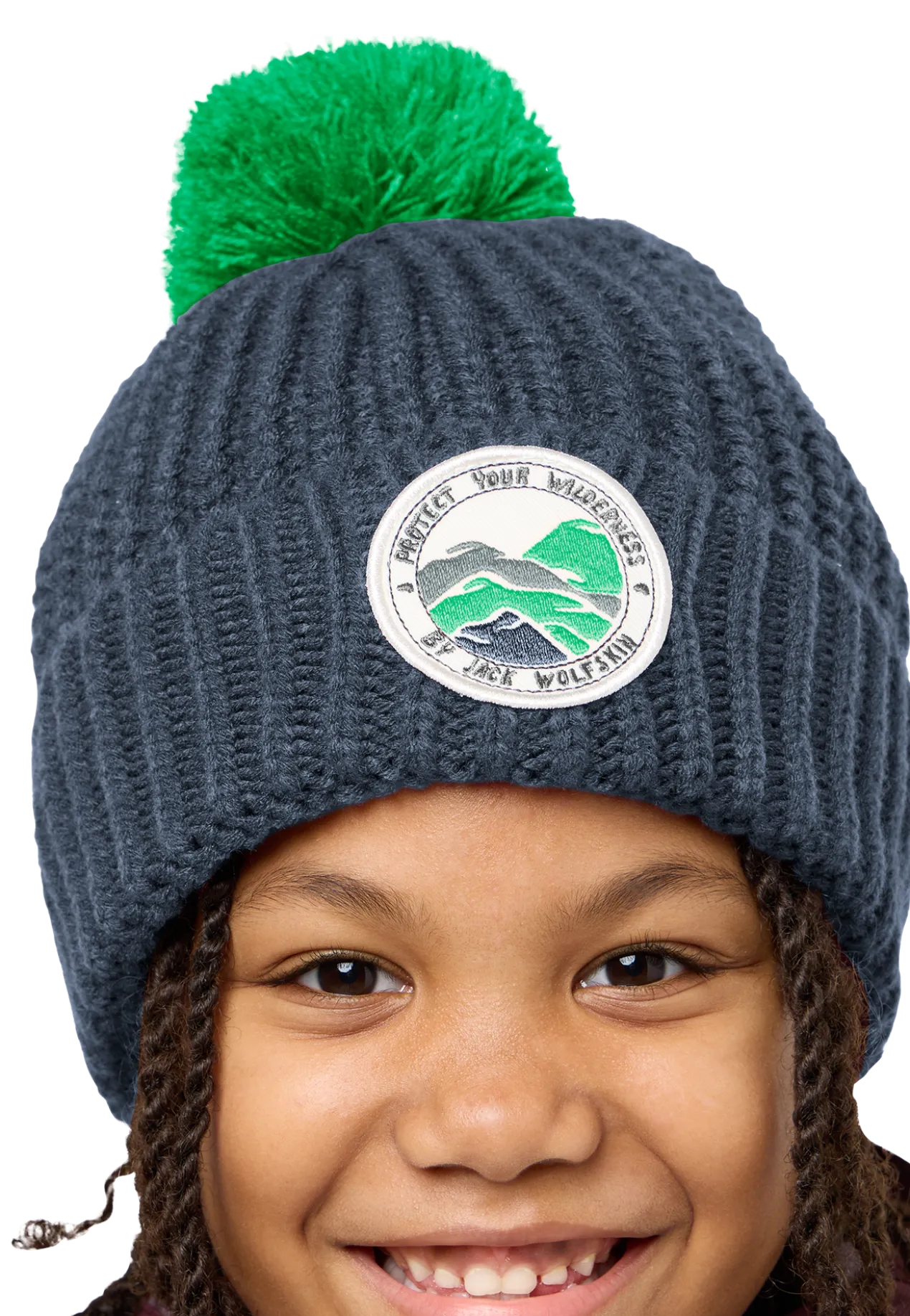 POMPOM BADGE BEANIE K