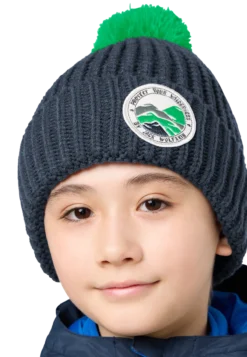 POMPOM BADGE BEANIE K
