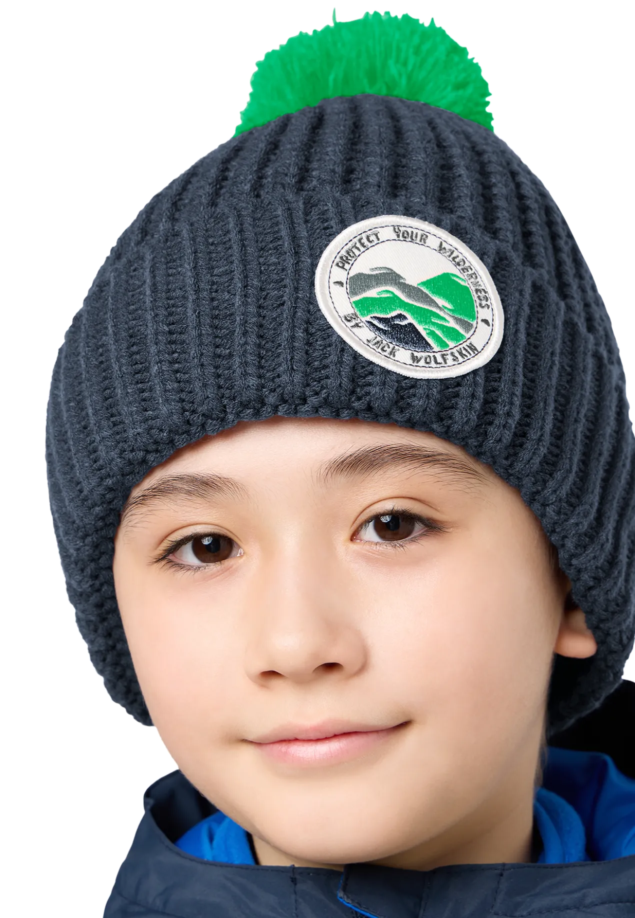 POMPOM BADGE BEANIE K