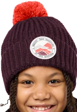 POMPOM BADGE BEANIE K