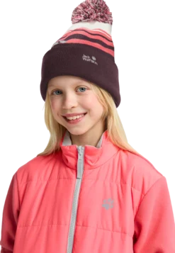 STRIPY POMPOM BEANIE K