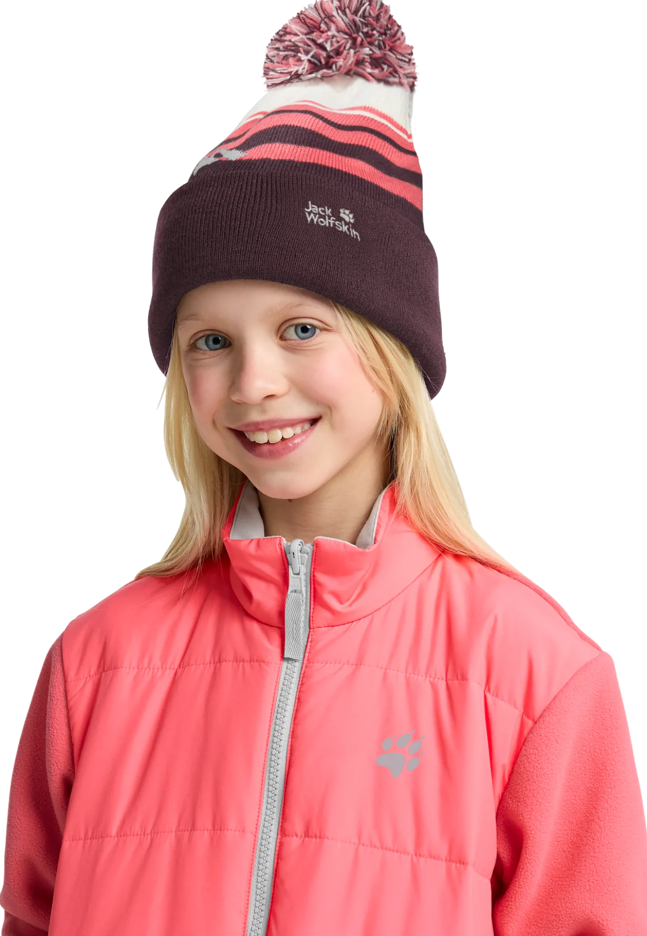 STRIPY POMPOM BEANIE K