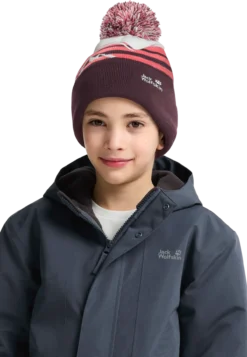 STRIPY POMPOM BEANIE K