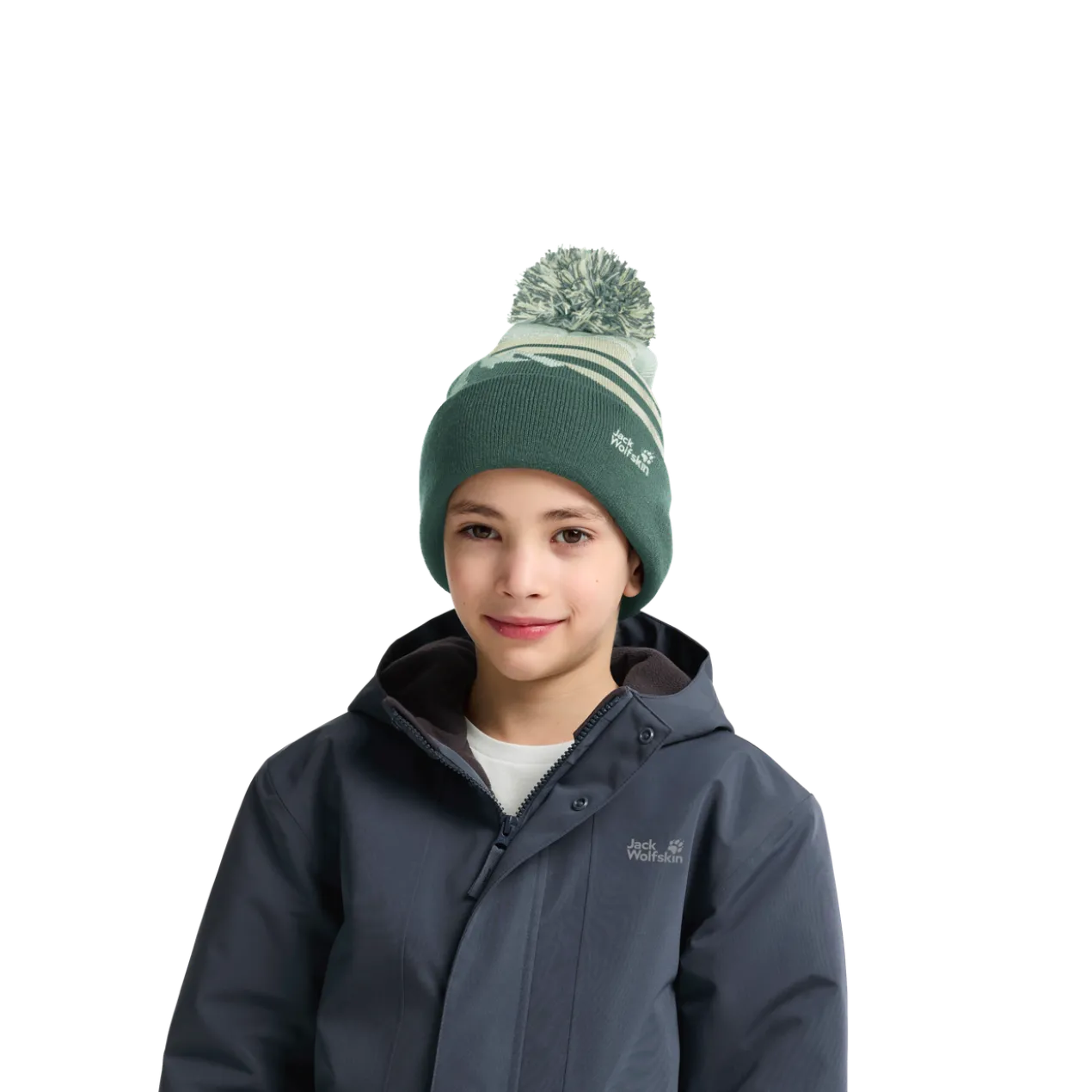 STRIPY POMPOM BEANIE K