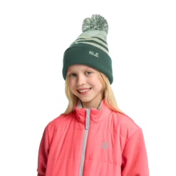 STRIPY POMPOM BEANIE K