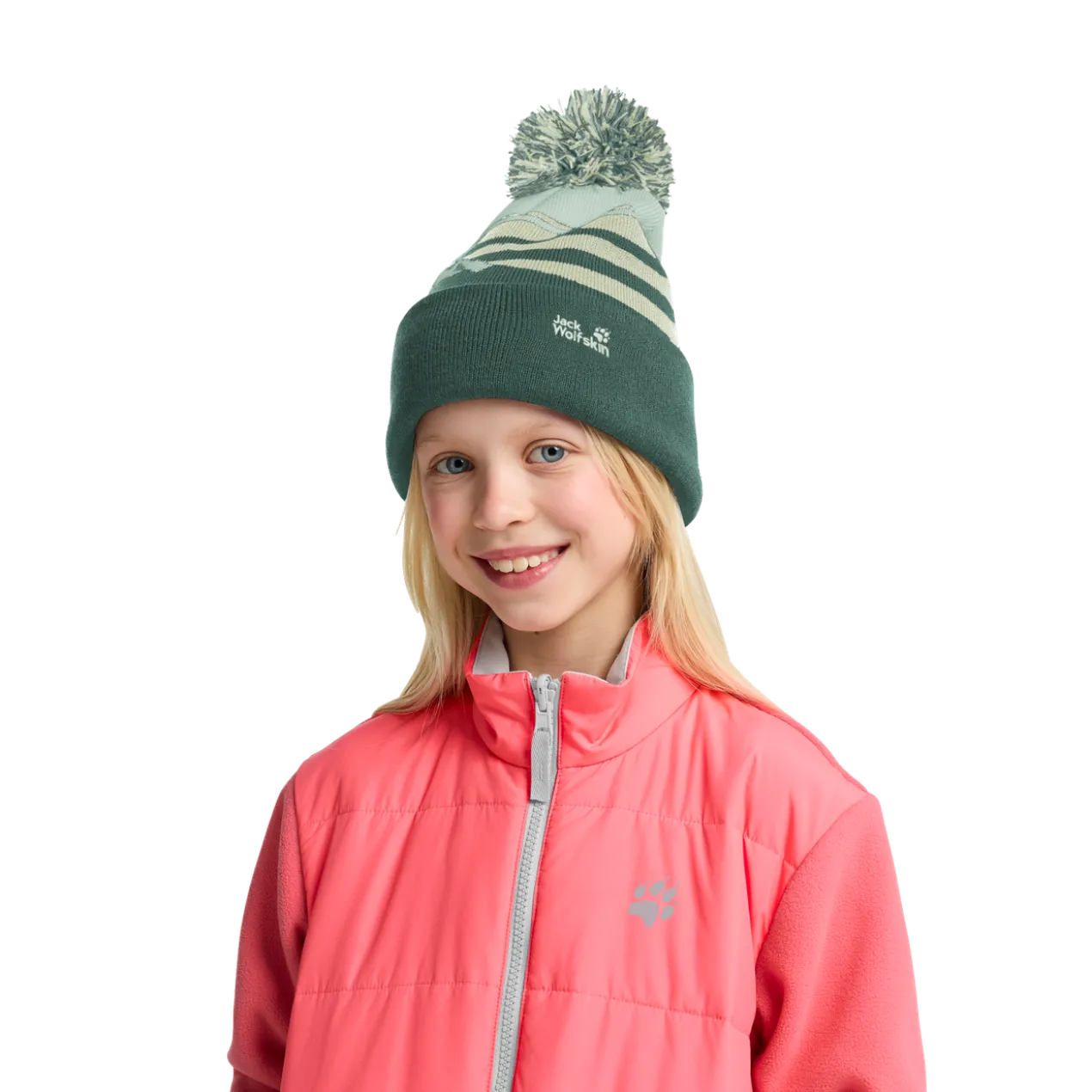 STRIPY POMPOM BEANIE K